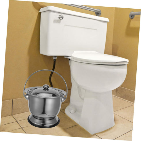 Stainless Steel Adult Potty Chair with Lid - Convenient Bed Pan