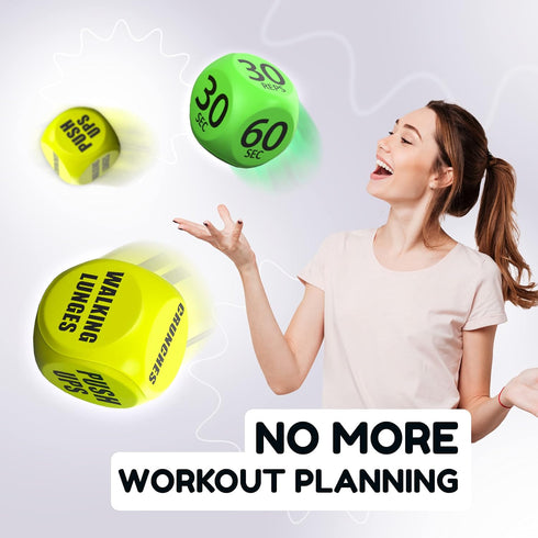 2 Pack 6 TidyFriend Exercise Dice Sided Foam Workout Dice for Teens & Adults, Fun Fitness Equipment for Solo or Group