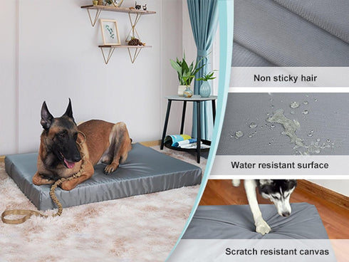 Explore Land Scratch Resistance Dog Bed Cover, Canvas Washable Dog Crate Pad Replacement Cover - 48Lx36Wx4H inch -