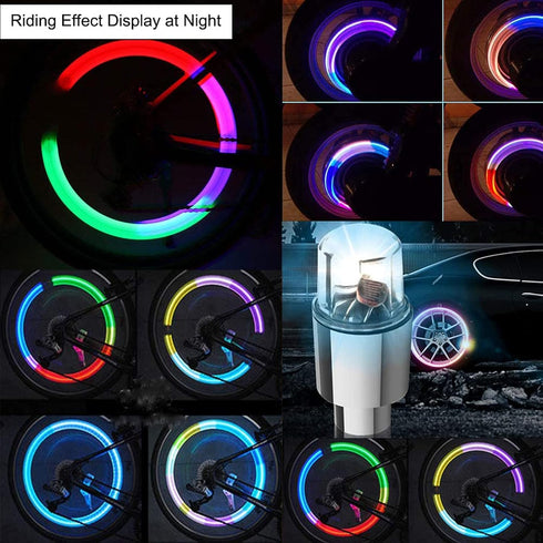LED Tire Lights for Car 4 Pack, Waterproof Valve Stem Caps for Kids Boys, Bicycle Motorcycle Tyre Spoke Lights