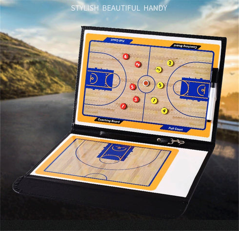 Pure Vie Portable Basketball Coaching Board - Tactical Clipboard with Player Markers, Erase Pen for Coaches