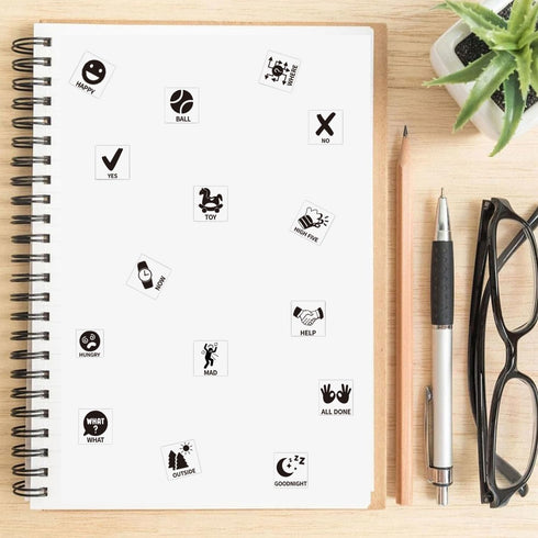 BOSKEY Pet Training Button Stickers, Creative DIY, Dog Emotional Expression Stickers, Let Your pet say What it Wants to do, Dog Stickers with 25 Actions (Buttons not Included) (50) by BOSKEY