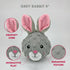 Set 2, 4-inch Pet Lou Rabbit EZ Squeaky Ball, of Width