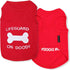 Parisian Pet Dog Tshirt, "Lifeguard on Doody" Embroidered, Red, Pure Cotton, XL3, Machine Washable