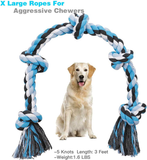 Bmag Dog Rope Toys for Aggressive Chewers, Heavy Duty Twisted Rope Toy for Medium Large Dogs