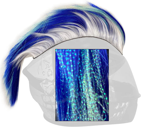 Helmet Mohawk Hawk Cosplay Wig - Real Hair Decorations for Motorcycle Bicycle Ski Helmets