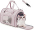 Soft Pet Carrier for Cats and Dogs, Airline Approved Travel Carrier for Pets Up to 20lbs, Collapsible Design (Pink)