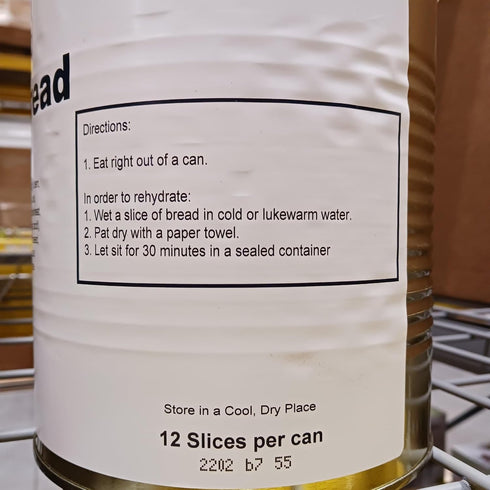 12 25 1 12 Freeze Dried Grain Bread, Year Shelf Life, Gallon Can, Slices