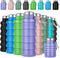Lallisa 8 Pcs Collapsible Water Bottle - Reusable Silicone Foldable 17 oz Sports Water Bottle with Carabiner