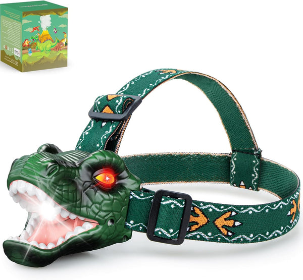 Niovexium LED Dinosaur Headlamp for Kids, Children's Toy Flashlight T-Rex Dinosaur Toys for