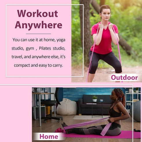 Resistance Bands Set for Working Out, Physical Therapy, Elastic Exercise Bands for Stretching, Yoga, Gym