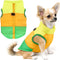 Idepet Pet Dog Cat Coat with Leash Anchor, Color Patchwork Padded Vest Jacket, XS S M L, Green