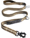 Heavy Duty Tactical Bungee Dog Leash, 4-6FT Shock Absorbing with 2 Padded Handles for Medium Large Dogs (Brown)