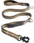 Heavy Duty Tactical Bungee Dog Leash, 4-6FT Shock Absorbing with 2 Padded Handles for Medium Large Dogs (Brown)