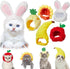 Weewooday 5 Pieces Cat Costume - Easter Bunny Hat Outfit with Ears for Funny Cat and Small Dogs Kitten Puppy Party