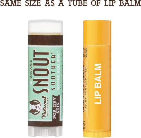 Natural Dog Company Snout Soother - Dog Nose Balm, Travel Stick, 0.15 oz. for Moisturizing & Soothing