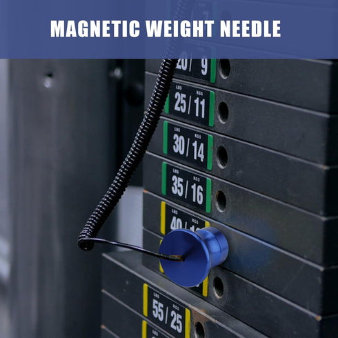 Magnetic Weight Stack Pin, 0.31 Inch Diameter Weight Loading Pin with Pull Rope for Gym Dropset Weight Machine