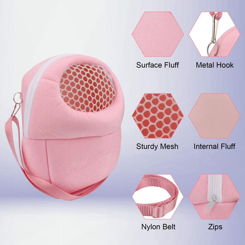 Hypeety Pet Carrier Bag, Portable Travel Backpack Sling Carrier for Small Pets, Pink