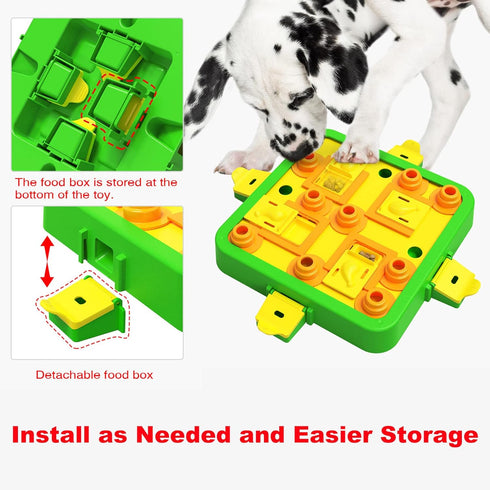 AUTENS Dog Puzzle Toys - Interactive for Puppy Mental Stimulation, 3 Level Treat Puzzle for All Dogs (Green)