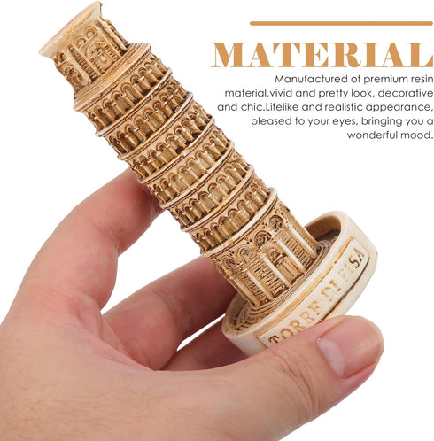 Leaning Tower of Pisa Model, Italy Ornament, Aquarium Landscape Ornament, Fish Tank Cave Architecture Building Models,
