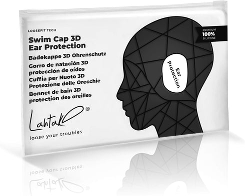 Swim Caps Ear Protection 3D, Waterproof Silicone Swim Cap for Long and Short Hair, Adult and Youth
