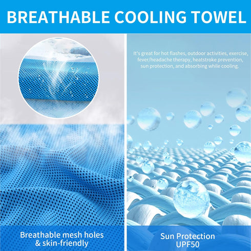 5 Pack 40 Inches 12 Inches, Puomue Cooling Towels, X Breathable Soft Chilly Microfiber Towel for Yoga, Sport, Running