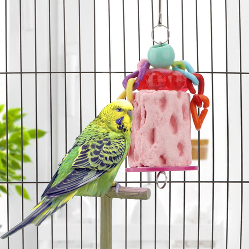 Hypeety Bird Chew Toy - Calcium Teeth Grinding Treats for Hamster, Parrot, Small Animal Cage, 1pc Color Random