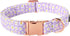 Lionet Paws Dog Collar, Comfortable Adjustable Cute Collar with Metal Buckle for Male Female Dogs, Purple Daisy, Large