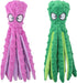 Dog Squeaky Toys Octopus - No Stuffing Crinkle Plush Chew Toys for Puppy Teething, 2 Pack for Small, Medium, Large Dogs