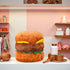 Tnyvm Hamburger Shape Dog Plush Squeaky Toy, Dog Squeak Toy for Pet Biteable Plush Chewing Squeeze Hamburger Bone Toy