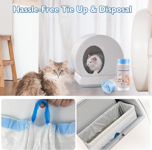 Joddguu 100 Count MW-SC01/MW-SC02/MW-LR01, -18" 12.6" Self-Cleaning Cat Litter Box Liners Compatible With Drawstring