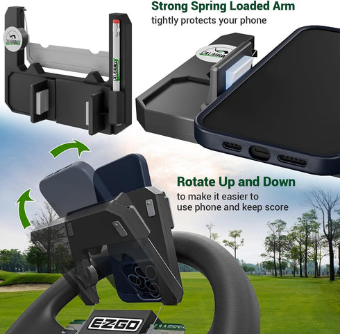Golf Cart Accessories Steering Wheel Phone Mount for Club Car EZGO Yamaha