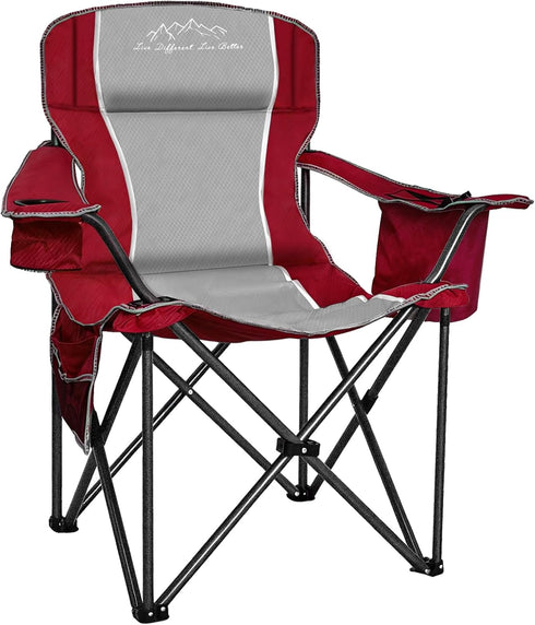 Camping Chair Portable Folding Outdoor Chair Heavy Duty Padded Chairs Lawn Chair