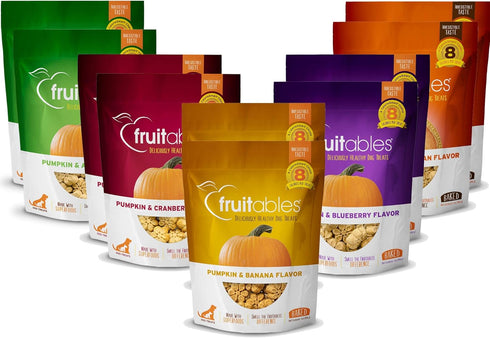 Fruitables Baked Pumpkin Dog Treats – Healthy Low Calorie Treats – Wheat, Corn & Soy Free, 7 oz (Pack of 10)