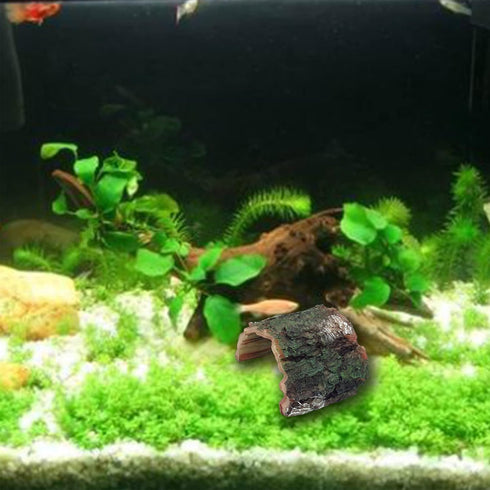 Betta Log Resin Hollow Tree Trunk Ornament, 4 Pcs Aquarium Hideout and Reptile Cave Decoration