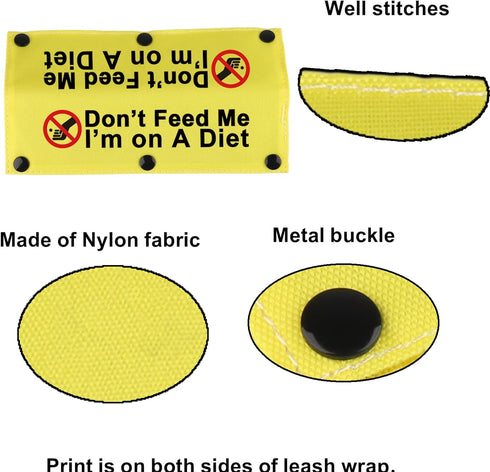 Funny Dog Leash Sleeve Don’t Feed Me I’M On A Diet - Dog Leash Wrap Sleeve Alert Tag, Pet Birthday Gift (Don’T Feed