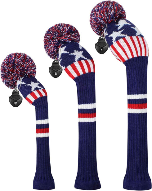 Scott Edward Golf Headcovers for Woods Set of 3, Fits Driver(460cc), Fairway Wood and Hybrid(UT)