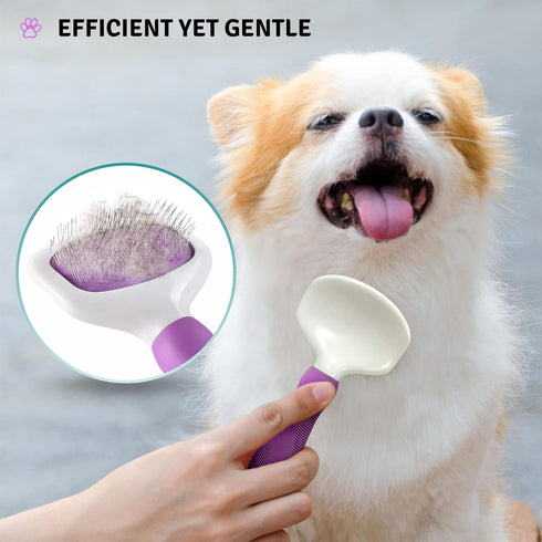 Poodle Pet Slicker Brush for Dogs, Cats, Rabbits - Matted/Loose Fur Grooming for Short/Long Hair