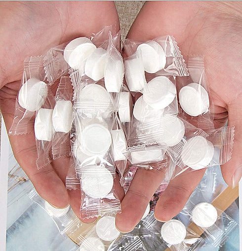 Compressed Towel Coin Tissues Portable Wipe Napkin Paper Tablets Non-Woven Disposable Compressed Cotton Coin Tissue