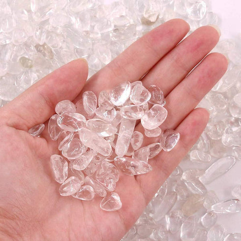 WAYBER 1 Lb/460g Natural White Clear Quartz Crystal Stones, Irregular Aquarium Pebble Decorative Rocks