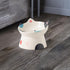 Cute Ceramic Raised Cat Bowls, Elevated Design, 15° Tilted Feeder for Flat Faced Cats, Kitten Small Dogs (Black)
