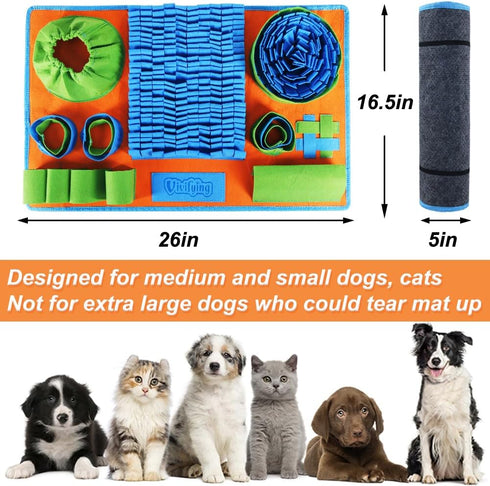 Vivifying Snuffle Mat for Dogs, Interactive Dog Puzzle Toy for Boredom and Mental Stimulation, Enrichment Feeding Game