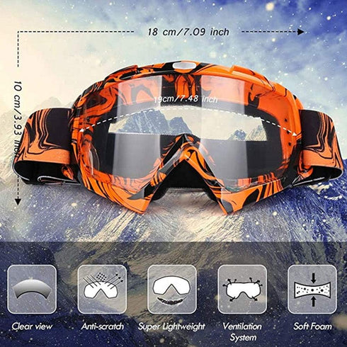 Motocross Motorcycle Goggles - Bike Off Road Racing Goggle, Anti-Scratch Dustproof UV400
