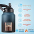 Half Gallon Insulated Water Bottle Jug, 64 oz Stainless Steel Sports Flask with Straw, Navy Blue