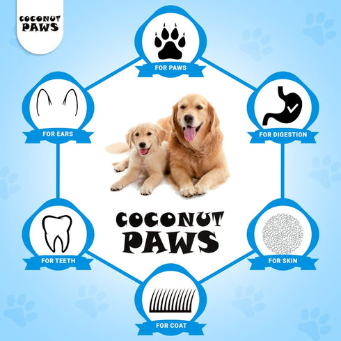 Coconut Paws Coconut Oil for Dogs Skin and Coat, Itching Relief, Hot Spot Treatment, 8oz - COCONUT ESSENTIALS