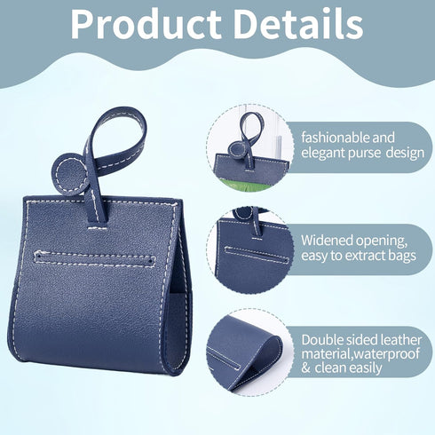 Holders,2Pack Dog Poop Bag Cute Purses Style Mini Lady Handbags Doggie Waste Bag Dispensers Soft Artificial Leather Pet