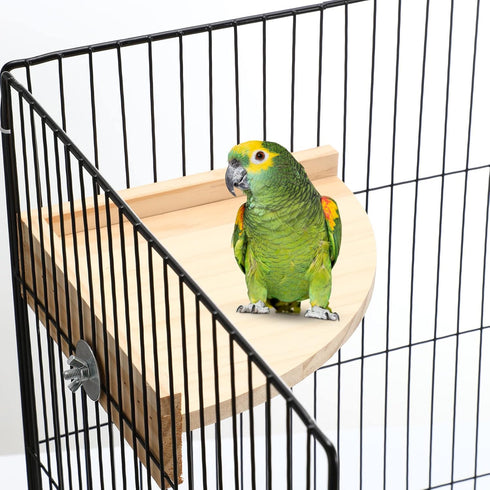 6 (7.1 7.1 Inch,Platform) Wettarn Pcs Bird Perch Platform Bird Corner Parrot Perch Corner Wooden Stand Sector