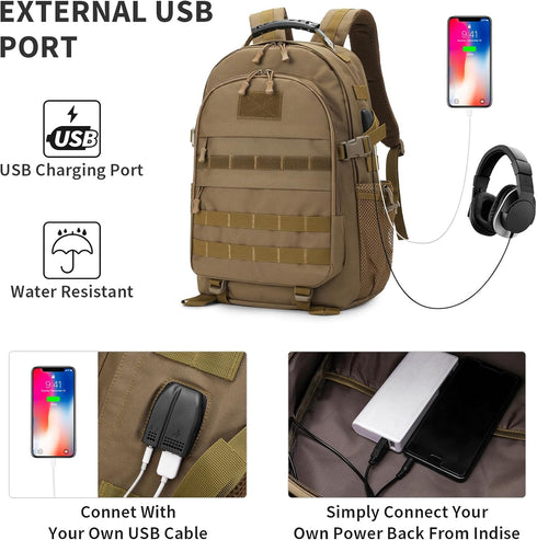 HUNTVP Military Tactical Backpack, Large Army 3 Day Assault Pack Molle Rucksack 40L for Hunting