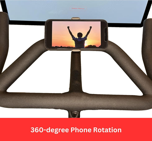 Phone Holder Compatible with Peloton Bike & Bike Plus, Secure Fit, 360 Degree Rotation for Stationary Bikes