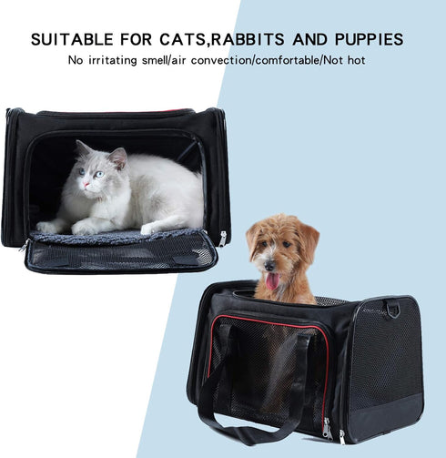 A4Pet Airline Approved Cat Carrier - Removable Soft-Sided Portable Pet Travel Carrier for Kittens, Puppies, and Rabbits